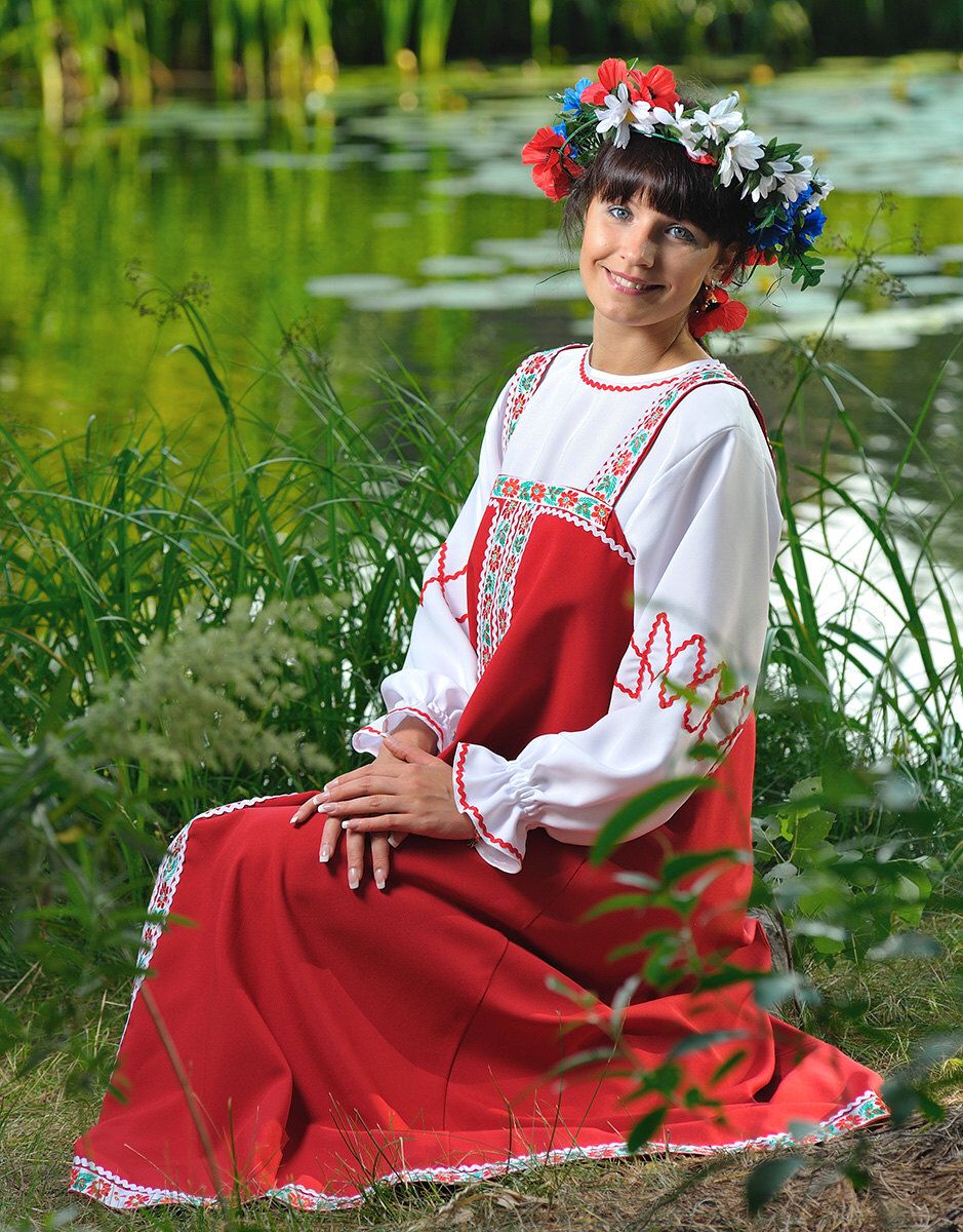 Beautiful girl Girls in Slavic costumes in Pasig